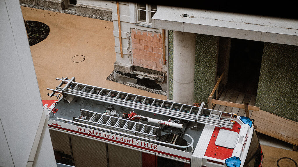 Feuerwehrübung im neuen Seniorenwohnhaus Nonntal