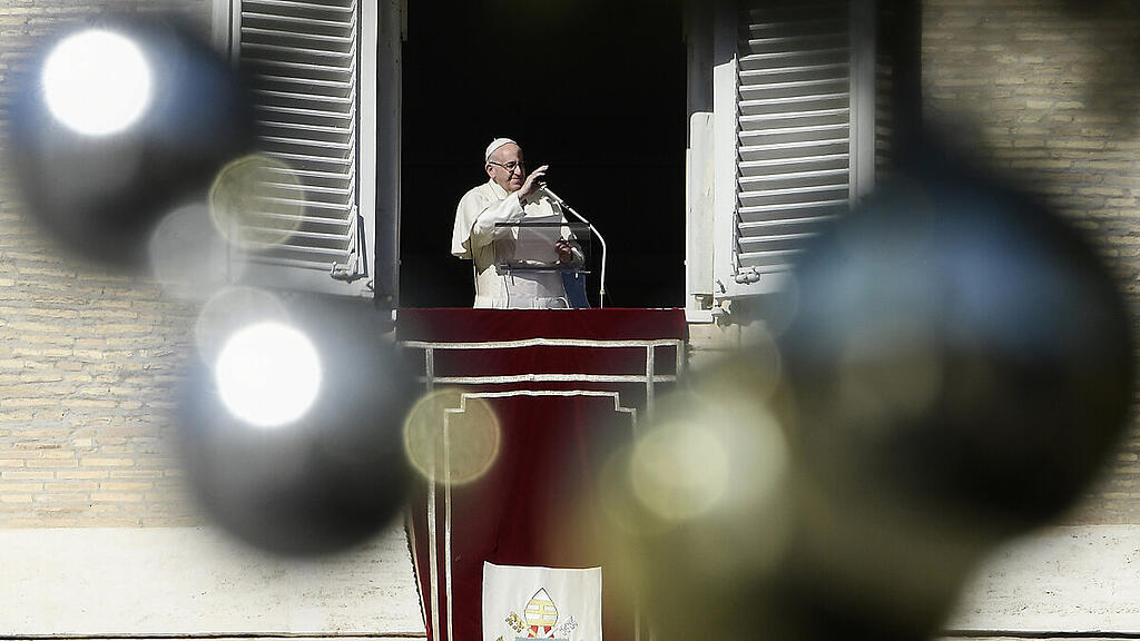 Papst Franziskus während des Angelus-Gebets