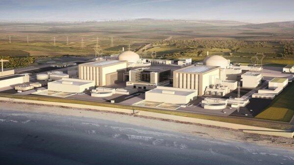 Computergrafik der geplanten Reaktoren im AKW Hinkley Point