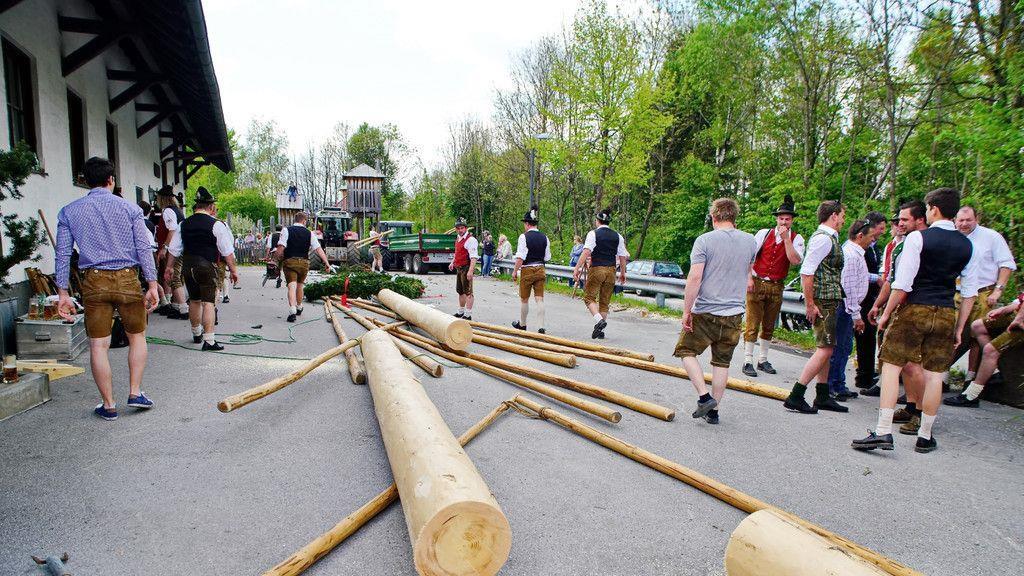 Maibaumaufstellen in Leopoldskron
