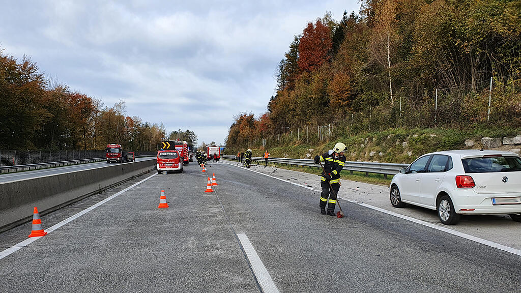 Unfall A1 zwischen Thalgau und Mondsee