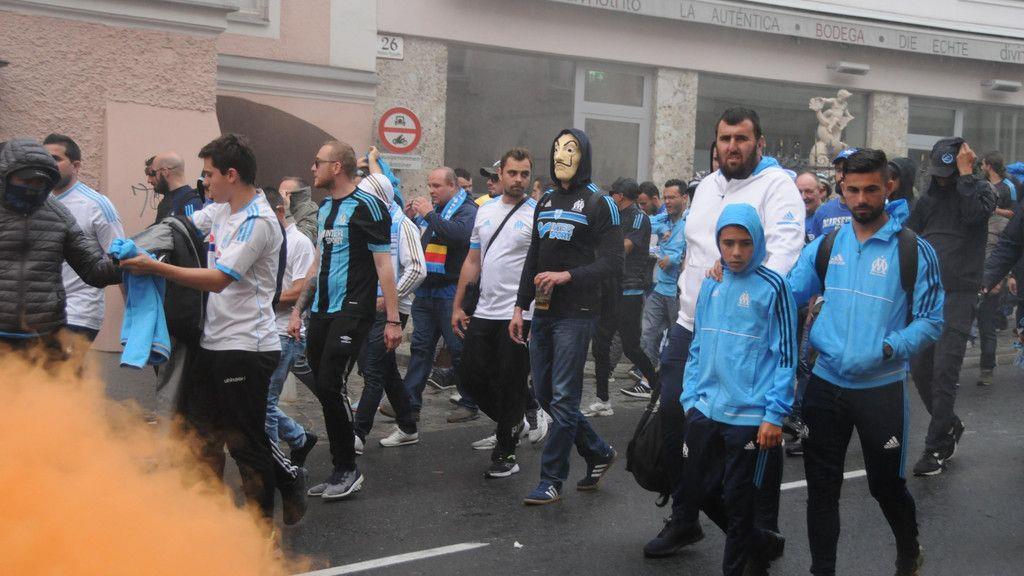 EL-Halbfinale in Salzburg: Fan-Marsch der Marseille-Anhänger