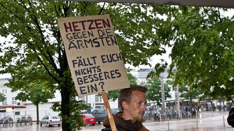 Bettler-Protestmarsch in Salzburg