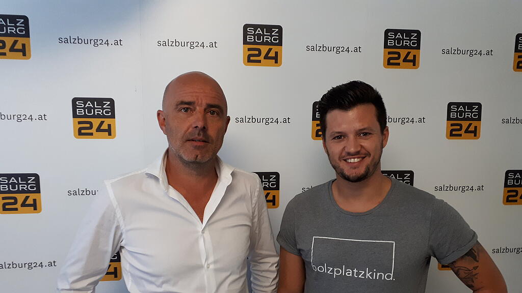 Hannes Empl (li./Inhaber SalzburgerLand Fu§ball Camps GmbH) sprach über die Hintergründe seines Geschäfts.