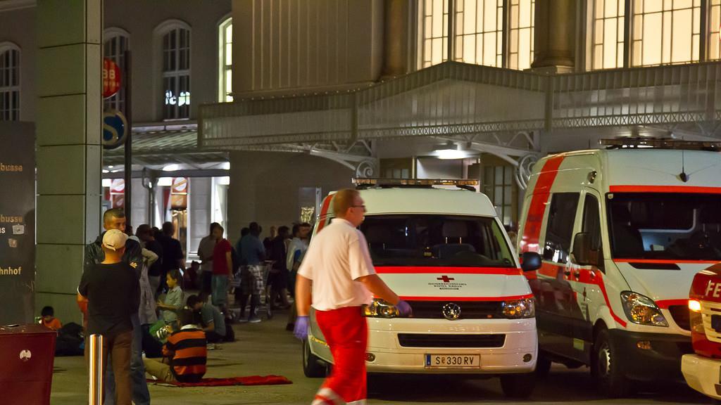 Flüchtlinge am Salzburger Hauptbahnhof