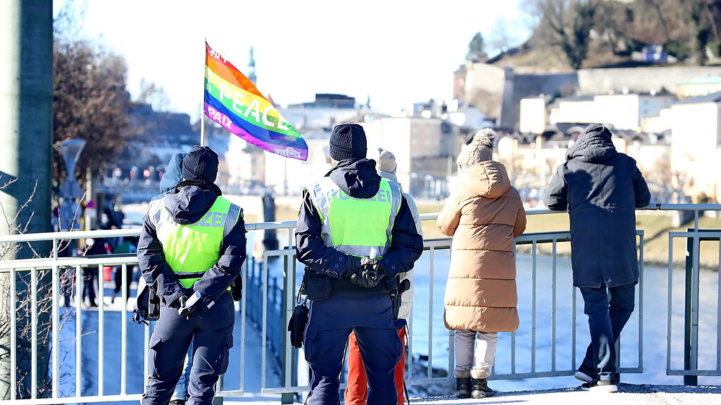 Corona-Demonstration in der Stadt Salzburg