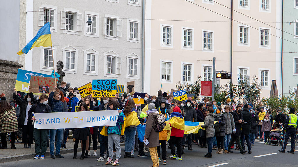 Demo für Ukraine in Salzburg
