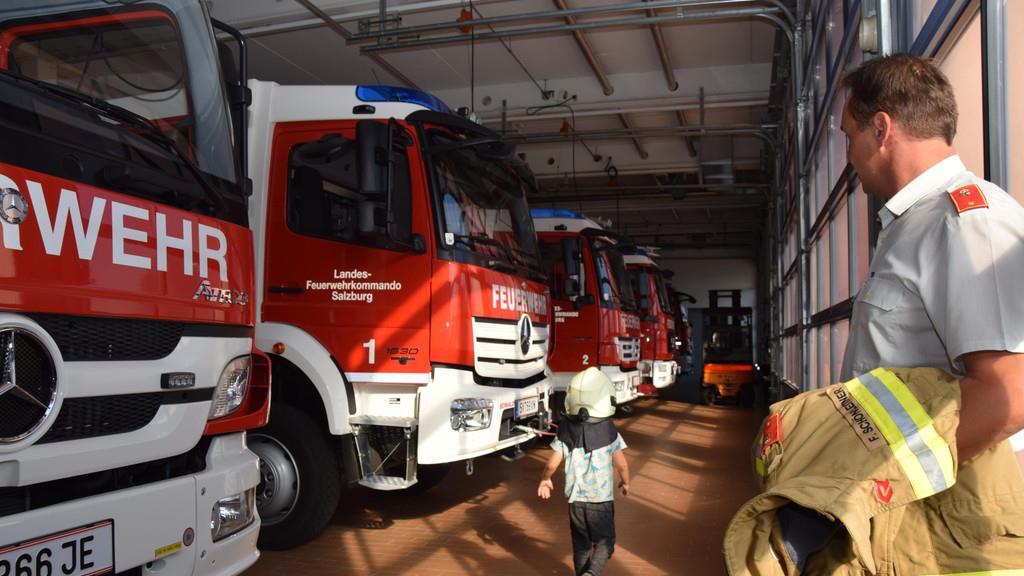 Kinderträume: Matthias bei der Feuerwehr