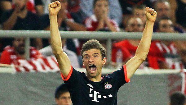 Thomas Müller durfte gleich zweimal seinen Torbrüller loslassen