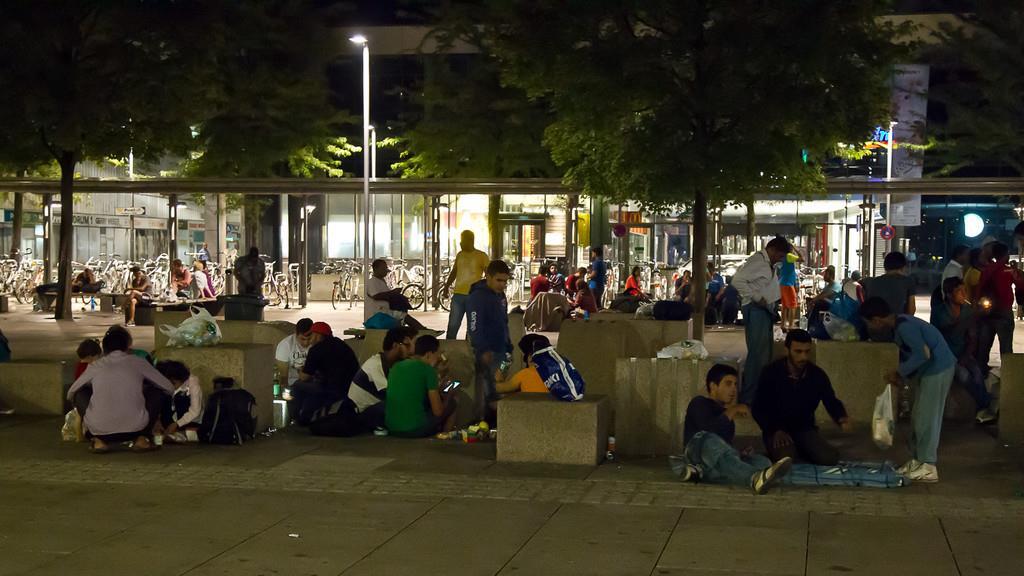 Flüchtlinge am Salzburger Hauptbahnhof