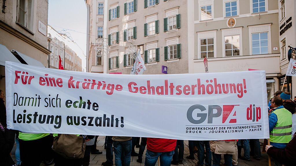 Protestkundgebung GPA-djp Salzburg