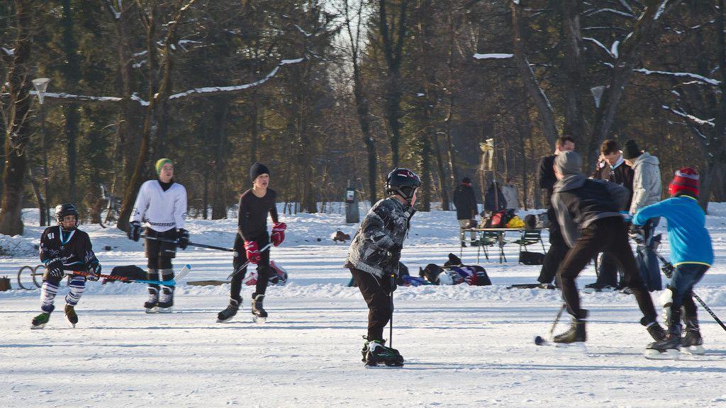 Eislaufen am Lepi-Weiher
