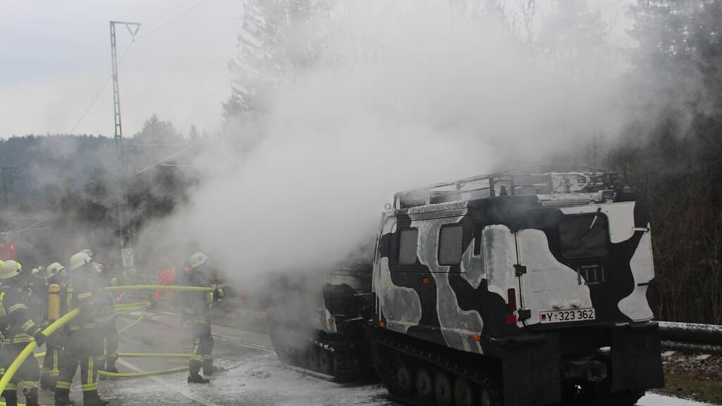 Brand Militärfahrzeug Bischofswiesen