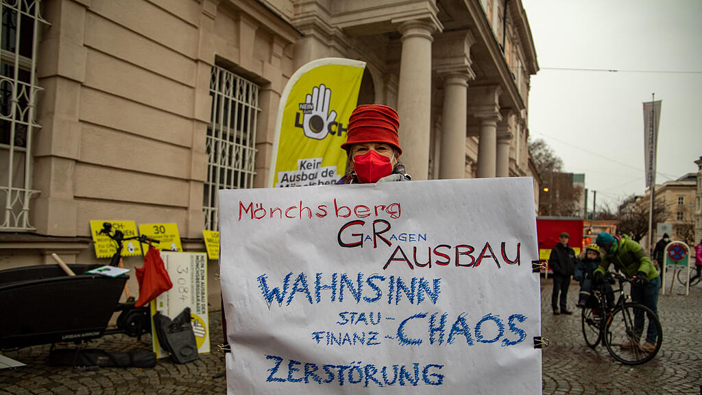 Protest gegen Ausbau der M\u00f6nchsberggarage