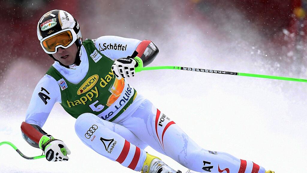 Hannes Reichelt jubelt über den dritten Platz.