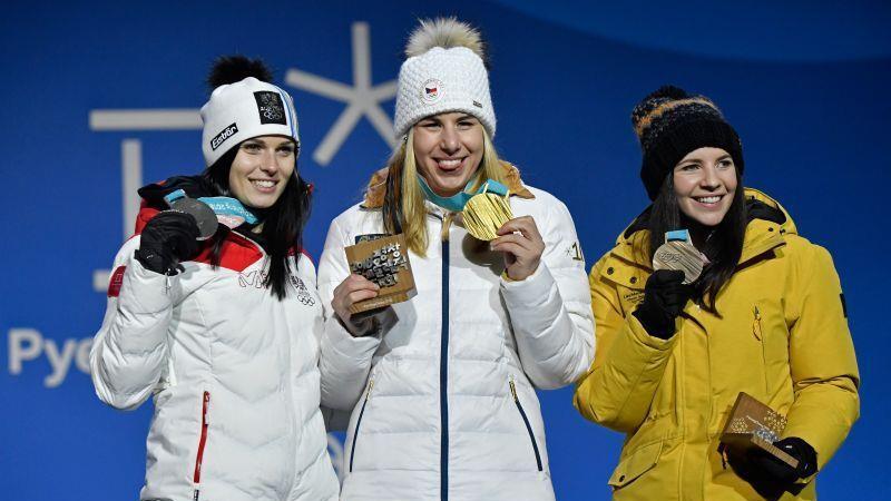 Olympia: Siegerehrung im Super-G
