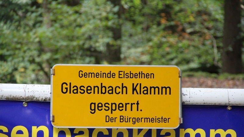 Glasenbach Klamm gesperrt