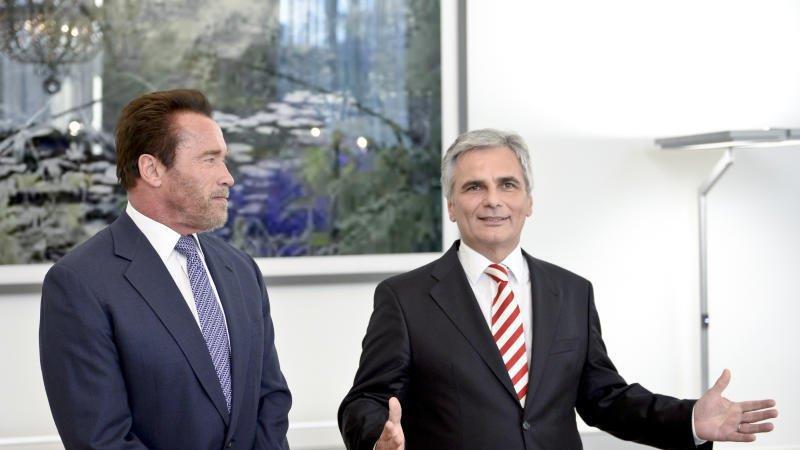 Faymann empfing Arnold Schwarzenegger im Kanzleramt