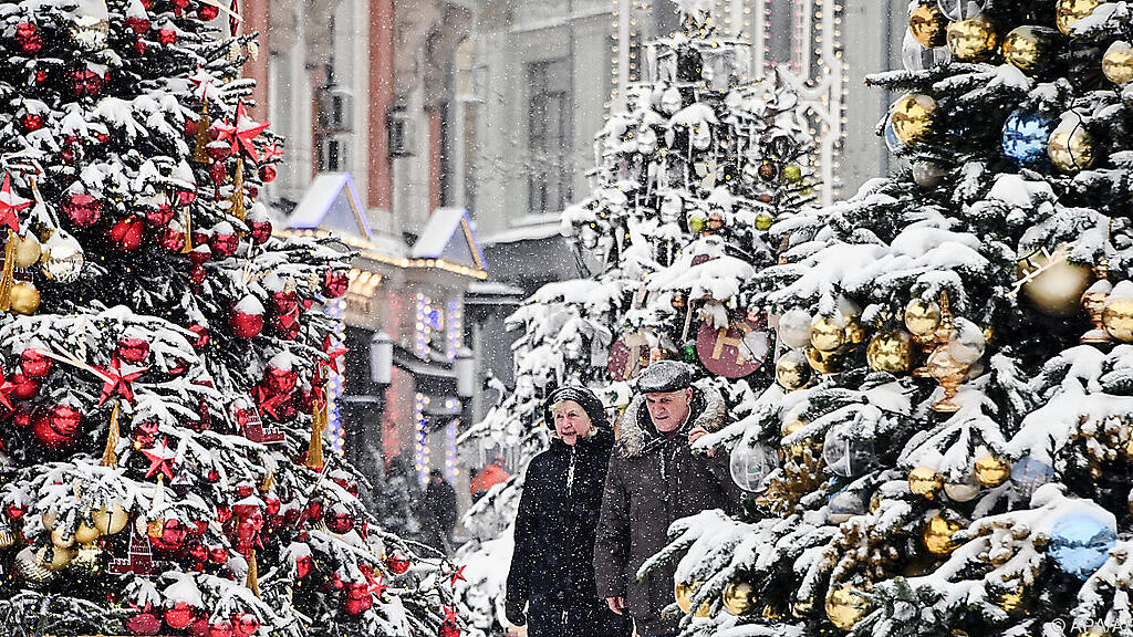 Verschneites weihnachtliches Moskau