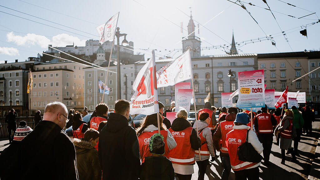 Protestkundgebung GPA-djp Salzburg