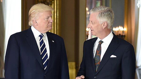 Trump wurde in Brüssel von König Philippe empfangen