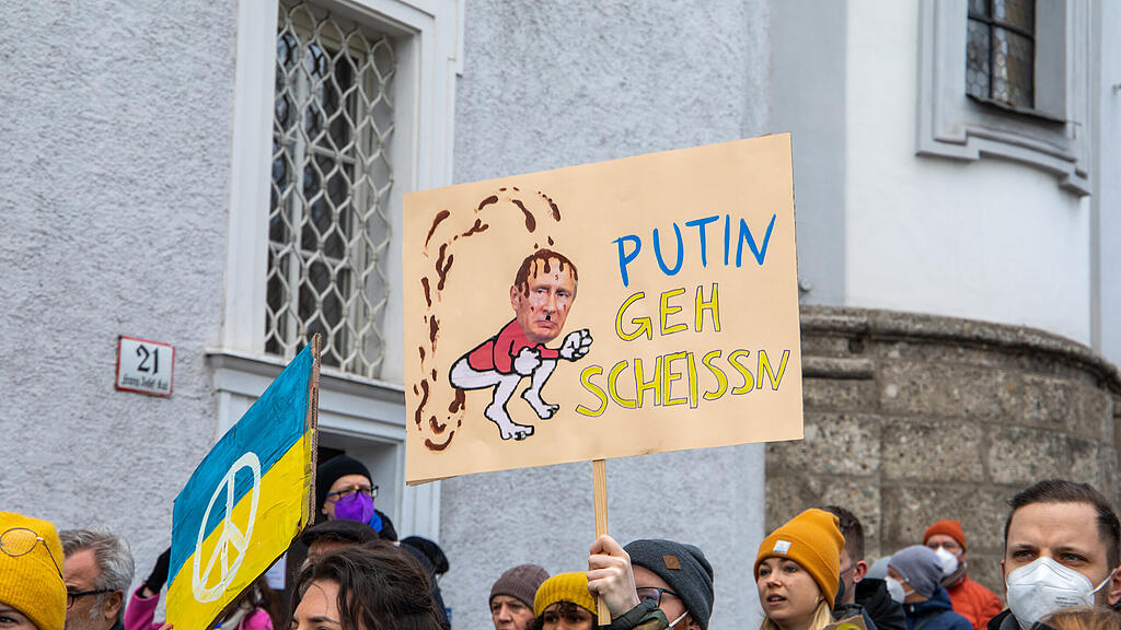 Demo für Ukraine in Salzburg