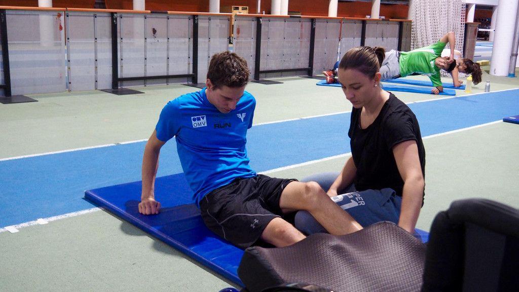 Müller bei der Physiotherapie