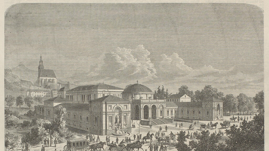 Aktien-Badehaus in Salzburg im Jahr 1868.
