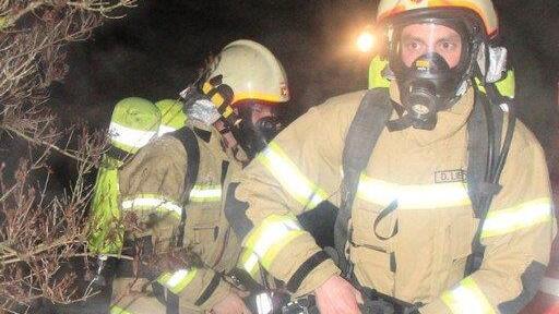 Holzlager in Brand