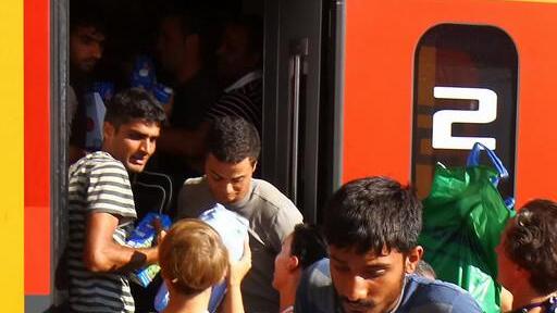 Flüchtlingszug in Salzburg