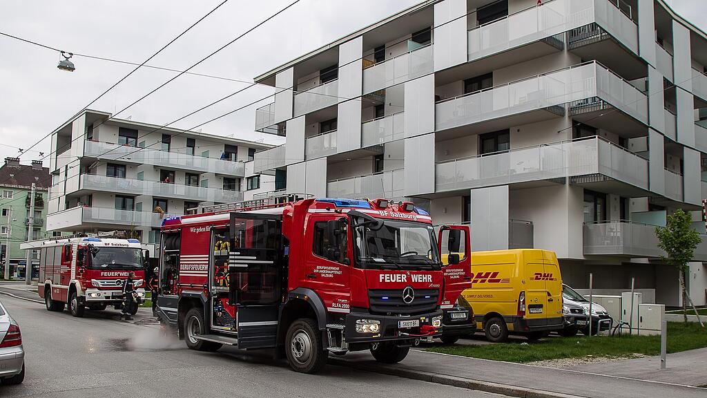 Feuerwehreinsatz in der Strubergasse in der Stadt Salzburg.