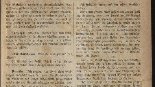Originaldokumente aus dem Landtag vom 1920
