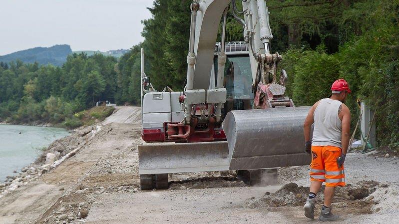 Bauarbeiten an rechter Saalachseite