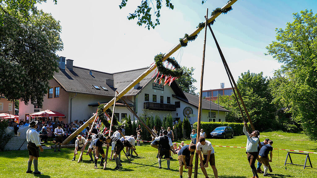 Maibaumaufstellen in Maxglan