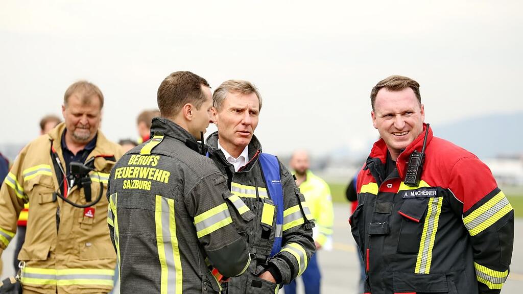 Große Übung am Salzburger Flughafen