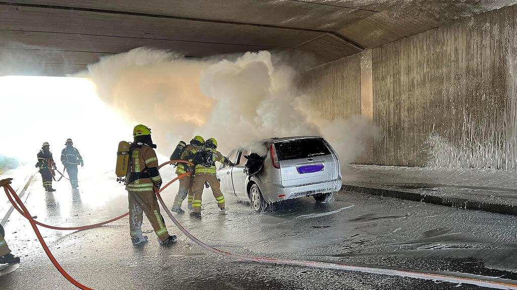 Pkw-Brand Unterführung Freilassing