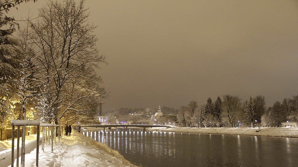 Winternacht in der Stadt Salzburg