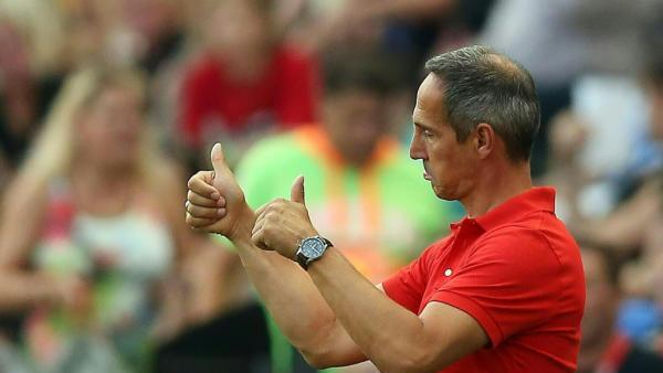 Hütter ist mit seinem Team zufrieden