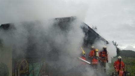 Krampushütte in Brand