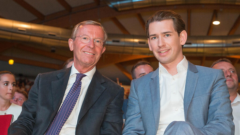 Wilfried Haslauer mit Sebastian Kurz in Salzburg.