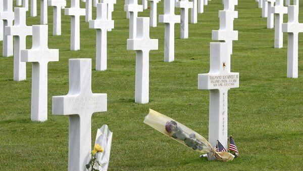 Ein US-amerikanischer Militärfriedhof in Colleville sur Mer, Frankreich.