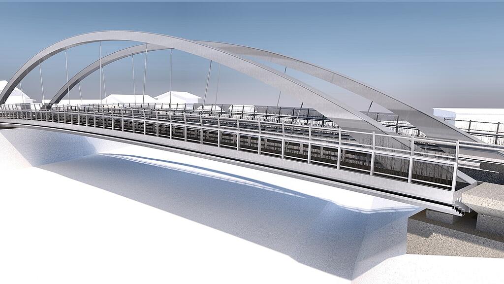 Leicht und elegant soll die neue Eichstraßenbrücke ausschauen.