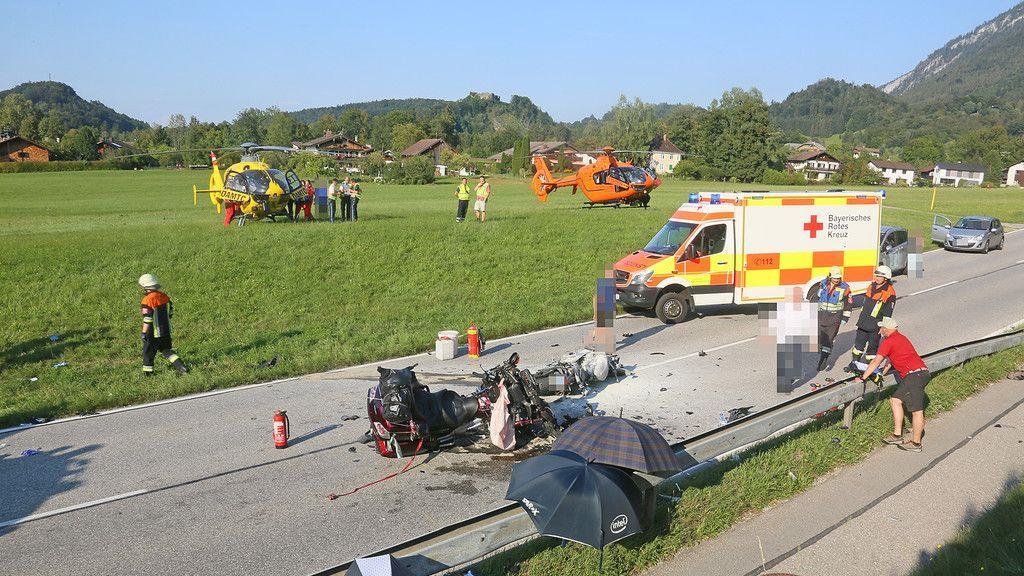 Schwerer Motorradunfall auf der B20