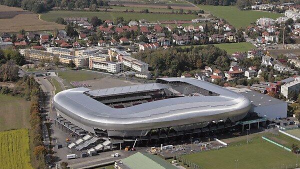 Das Fußballstadion von Klagenfurt am Wörthersee