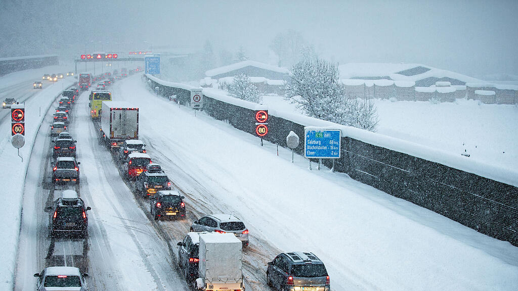 Schnee, Autobahn, sTraße, A10, Tauernautobahn, SB