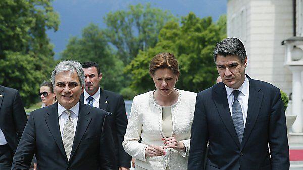 Faymann mit seinen Kollegen in Slowenien