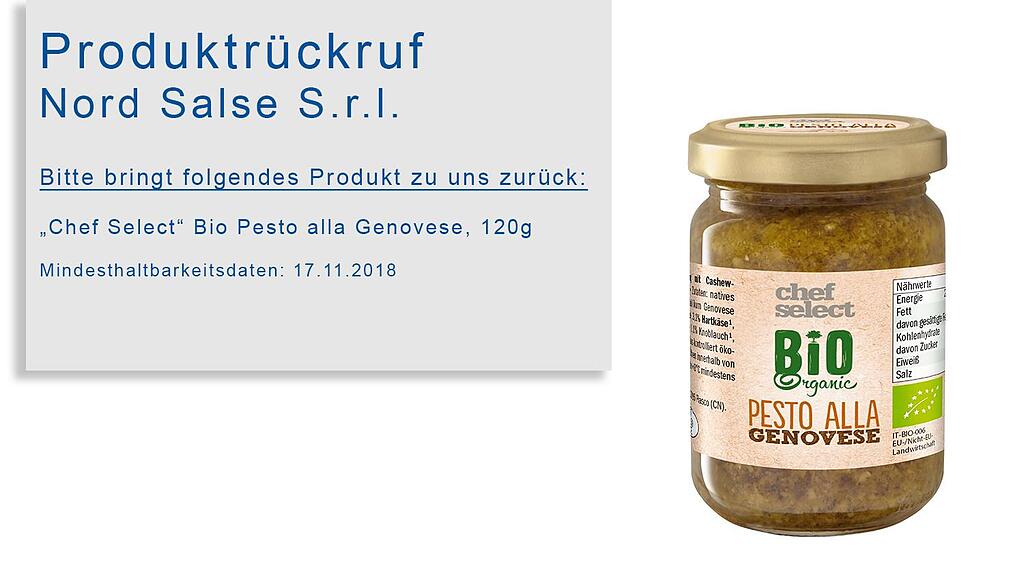 Lidl ruft dieses Pesto zurück.