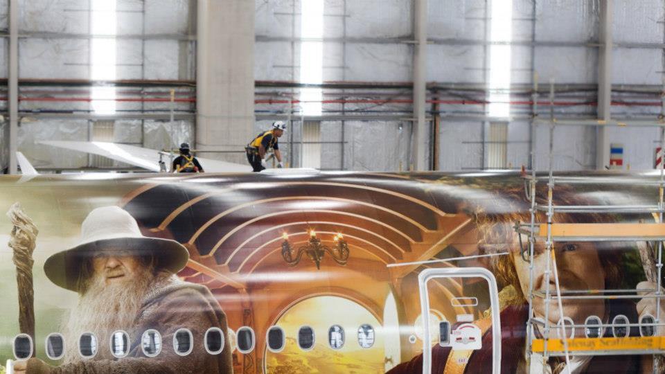 Das Flugzeug zum Hobbit-Film