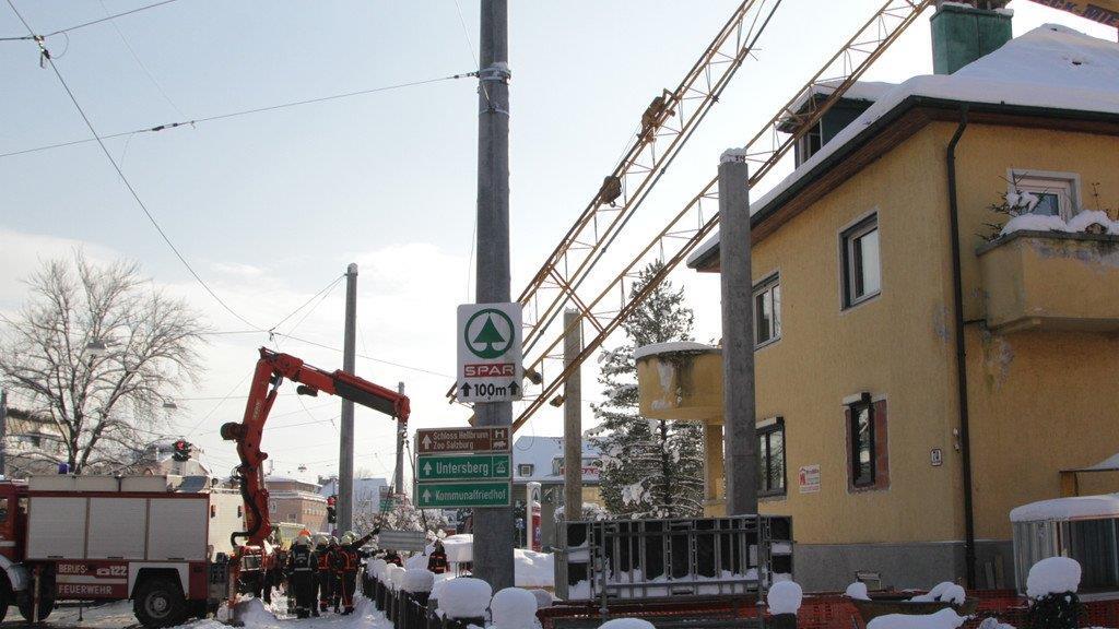 Baukran umgestürzt