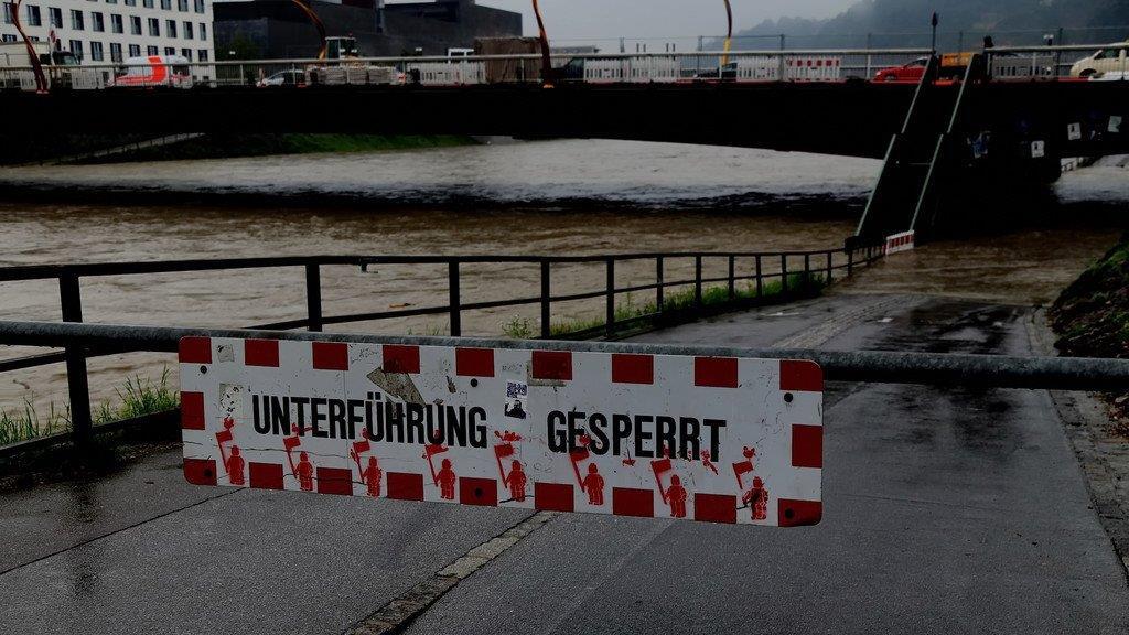 Hochwasser in der Stadt Salzburg